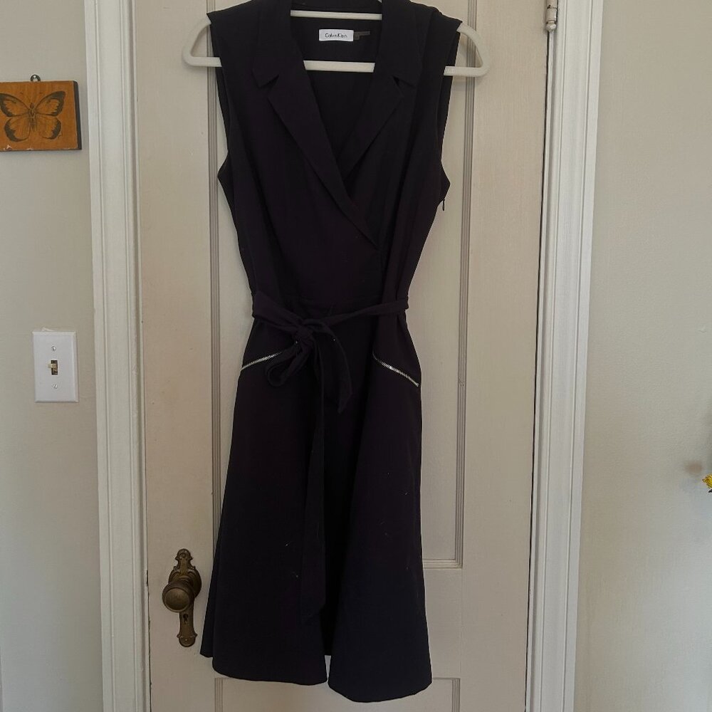 Calvin Klein Navy Collared Dress